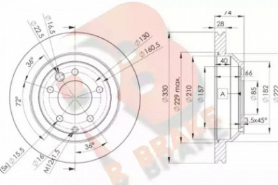 R BRAKE 78rbd23328 -  Тормозной диск